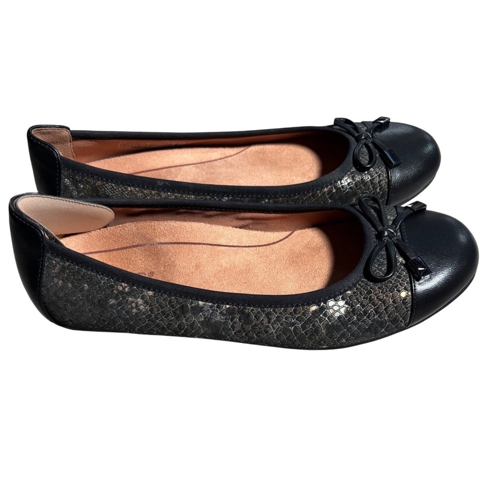 Vionic 8 Minna Boa Ballet Flats Womens Snakeskin Orthotic Support Shoes Designer
